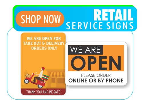 covid-19 retail service signs